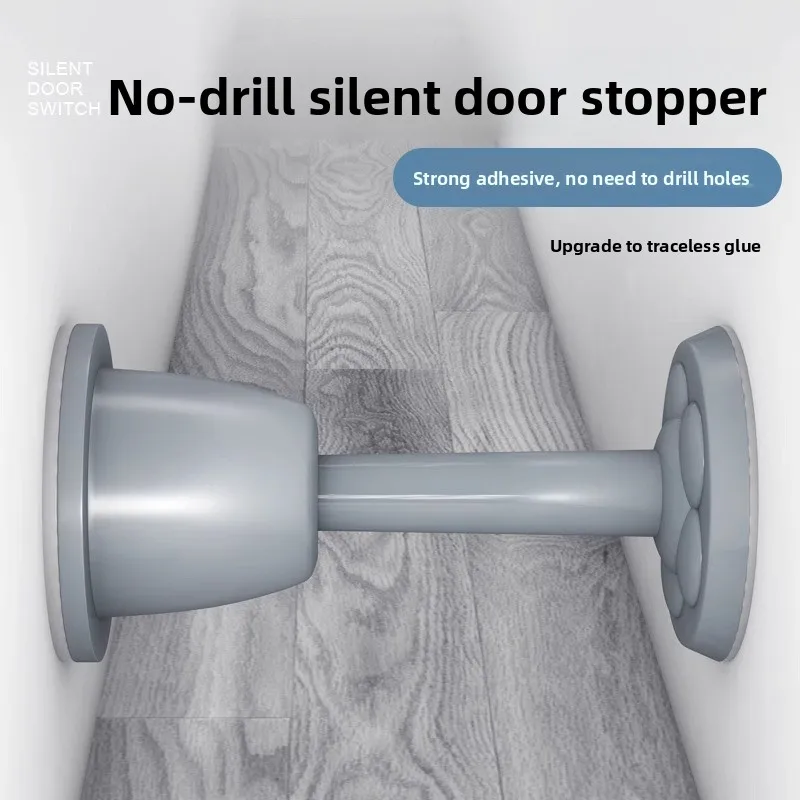 Door Suction Non Punching Silicone Door Stopper Anti Collision Bathroom Toilet Touch Household Floor Wall Stopper Home Use