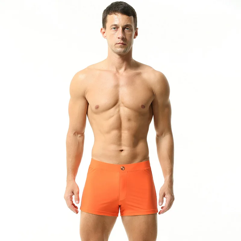 

Men's Underwear Low Waist Sexy Boyshorts Fashion Men's Underpants Solid Color Personality Sports Boxers swim trunks