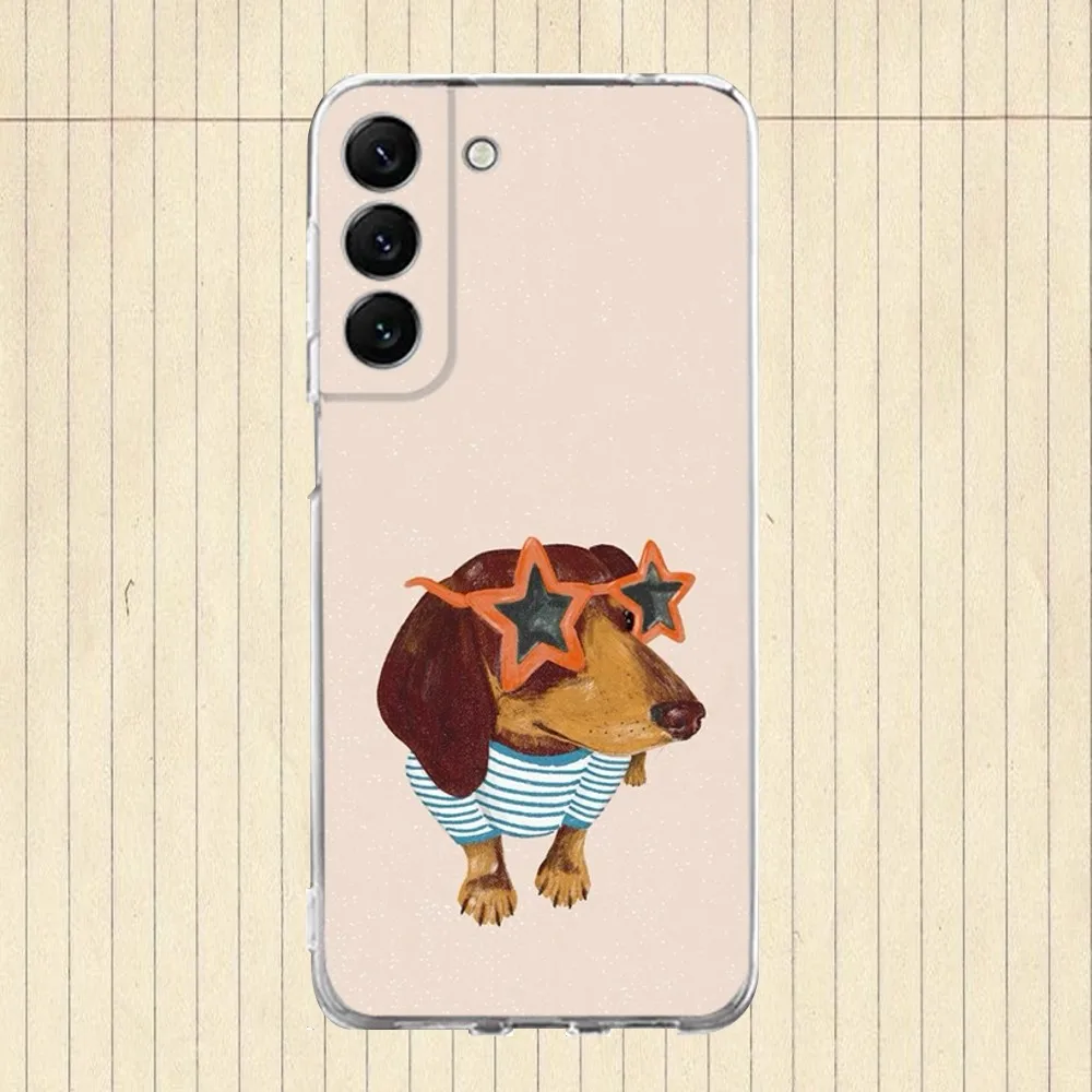 Sausage Dog Dachshund Phone Case Silicone For Samsung S30,S23,21,22,20 Ultra,S20 FE lite,S10,9,PIus Note20ultra Cover Clear