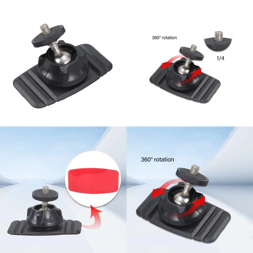 Shockproof Adhesive Screw Base For Phone Bracket Installation 1/4inch Plastic Metal Thread No Drilling