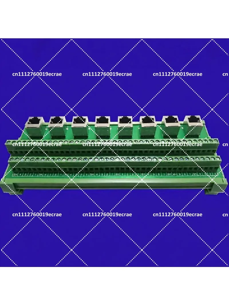 RJ45 Pass Through Terminal Block Network Port Module for Cable Management DIN Rail Mount