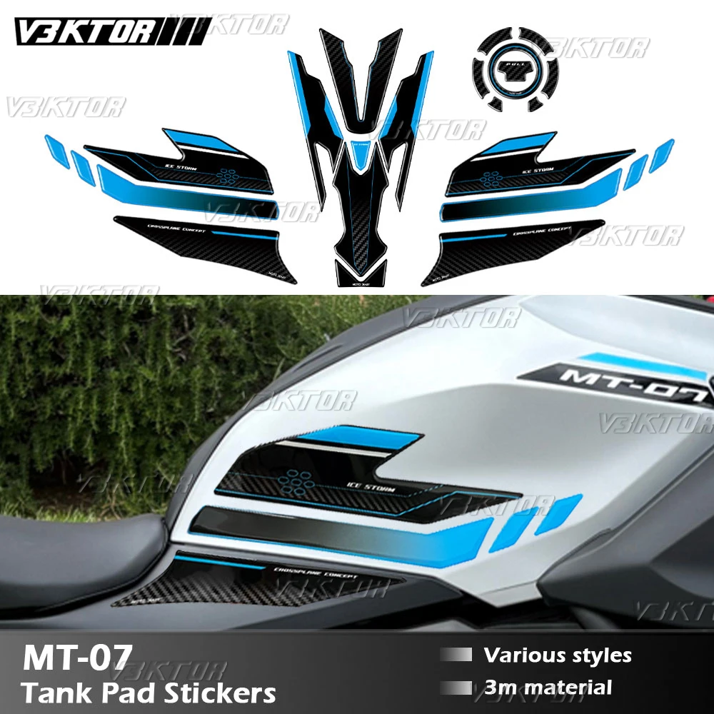 

Для MT 07 MT07 MT-07 3D полимерная наклейка на топливный бак, наклейка на мотоциклетную крышку масляного газа, наклейка на бак, защитная крышка, водонепроницаемая крышка ледяного бака 2025