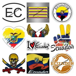 Pacchetto 12 Mini Adesivi Bandiera Ecuador, Rettangolari 33x20 Mm, Autoadesivi Per Valigie E Decorazioni - 5