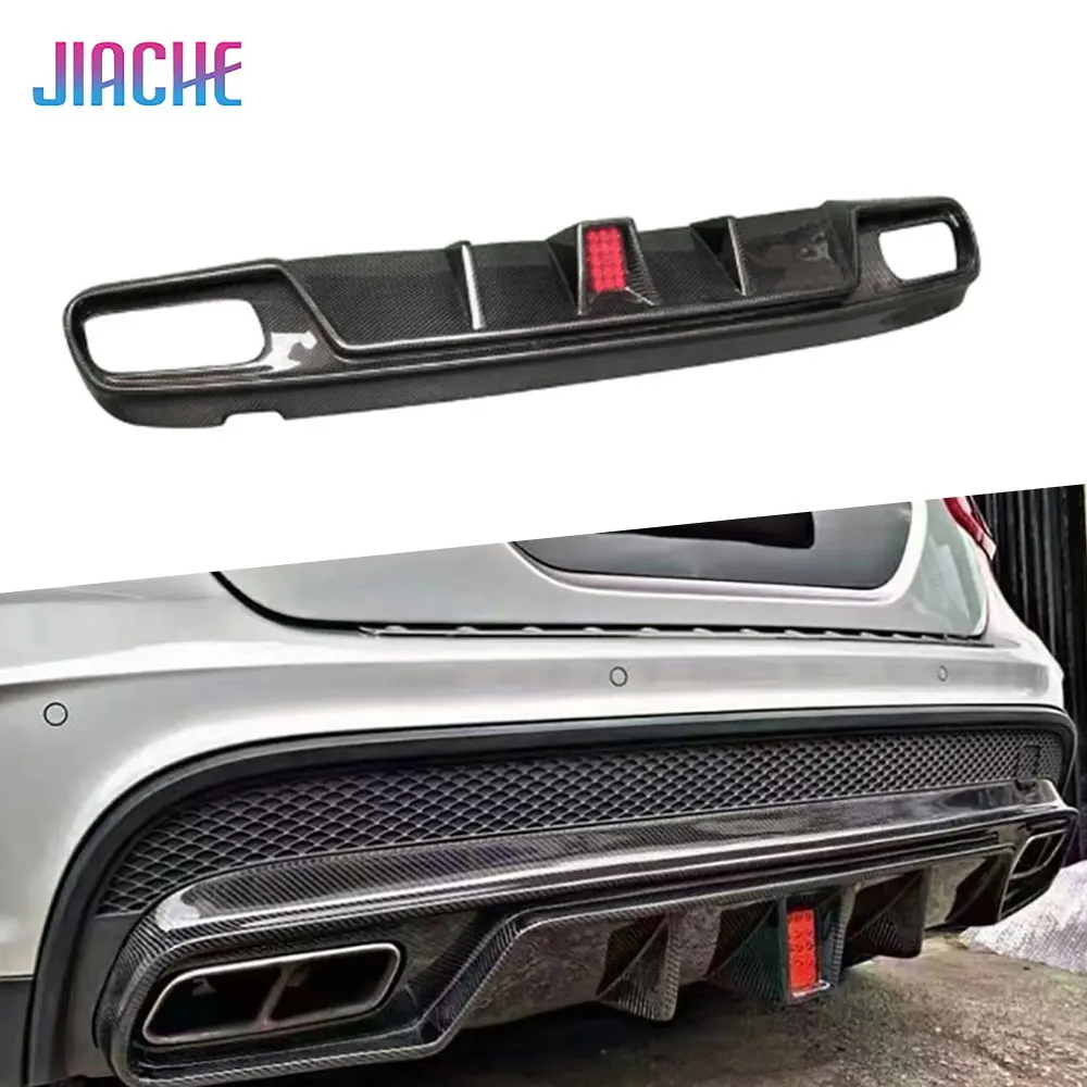 

For Benz GLA Class X156 GLA260 GLA45 AMG Sport 2014-2017 Rear Diffuser With LED Light Rear Bumper Lip Car Tuning Accessories FRP