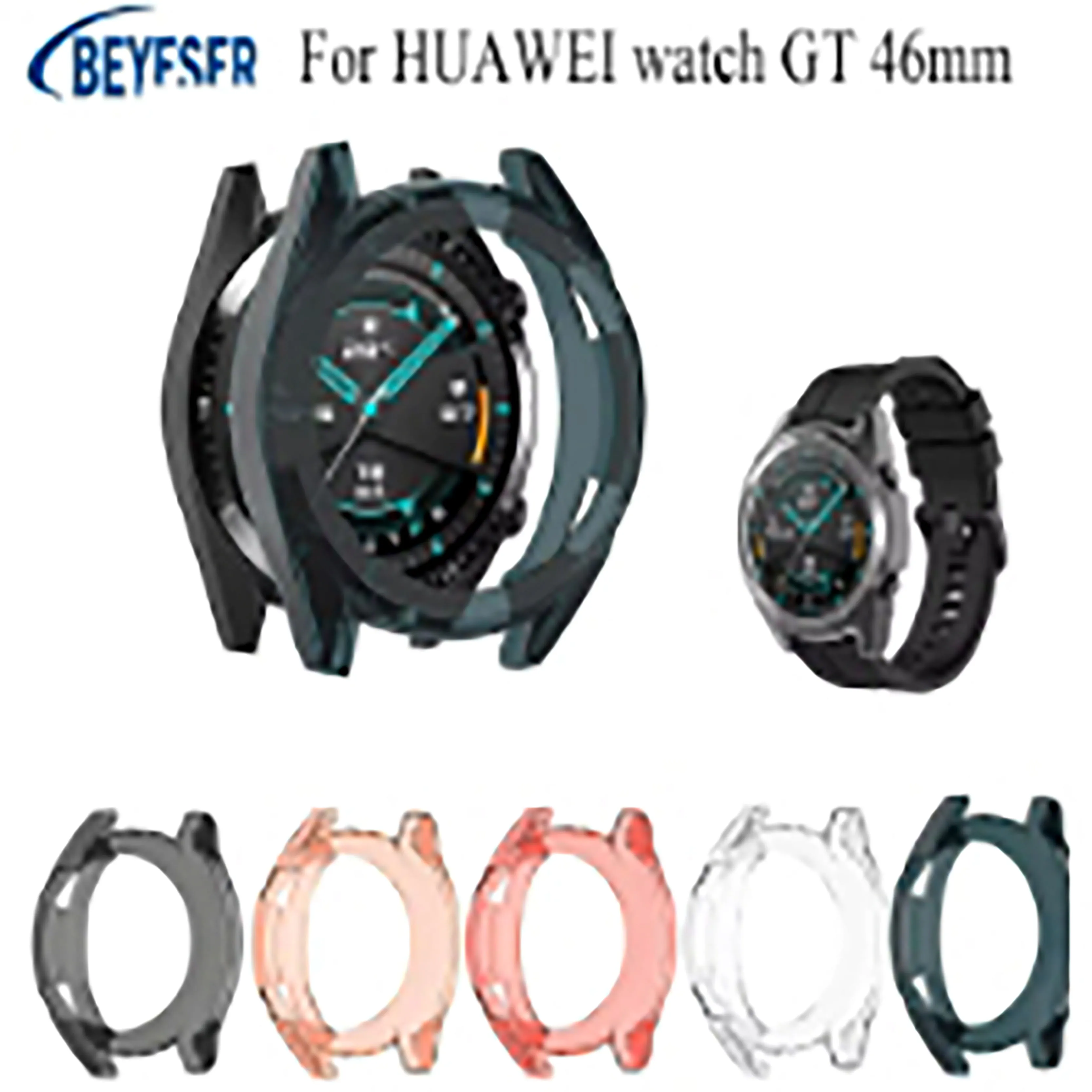 Protection Cases For Huawei Watch GT 46mm TPU Transparent Protective Case Sport Active Classic Version Shell Frame Covering