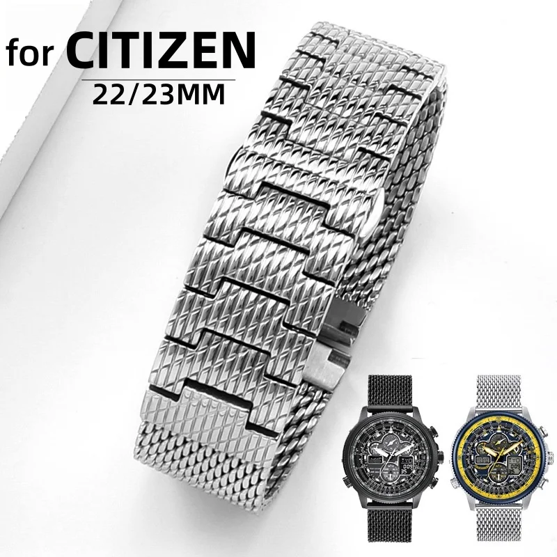 

22mm 23mm Stainless steel Watch Strap for CITIZEN Folding buckle Watchband Waterproof Bracelet Man Woman Watch Accessories