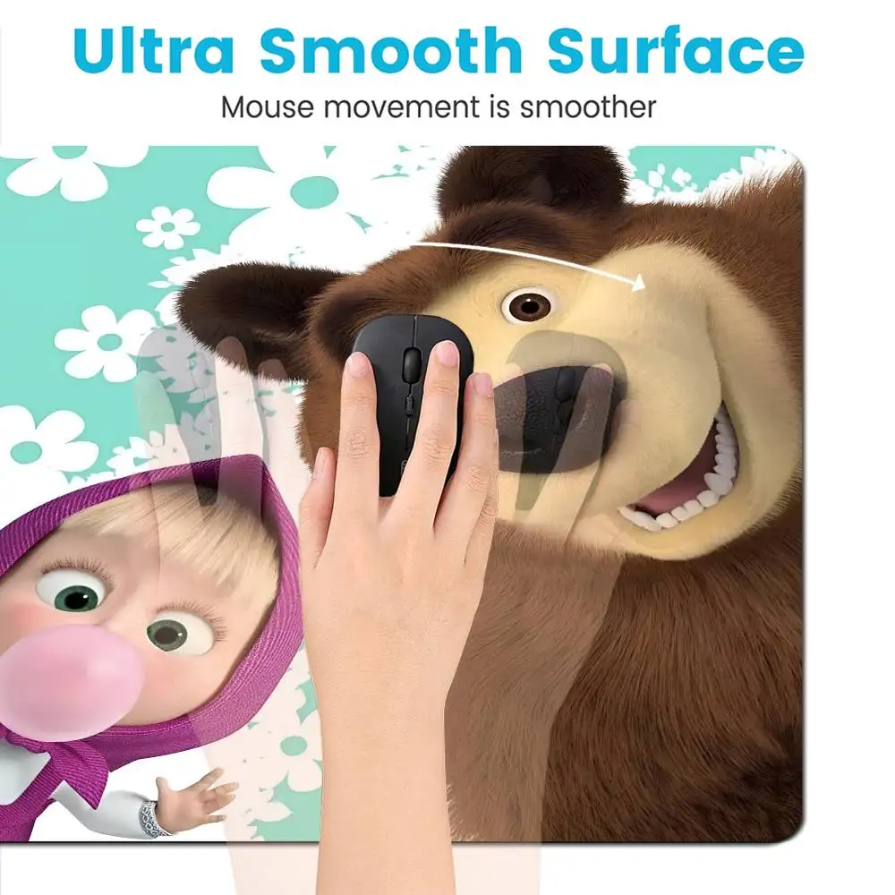 M-Masha و B-Bears عدم الانزلاق Lockedge سرعة نسخة لعبة الكمبيوتر لوحة المفاتيح طاولة مكتبية حصيرة أرخص كأس الحصير بساط للمكتب ديكور المنزل #3