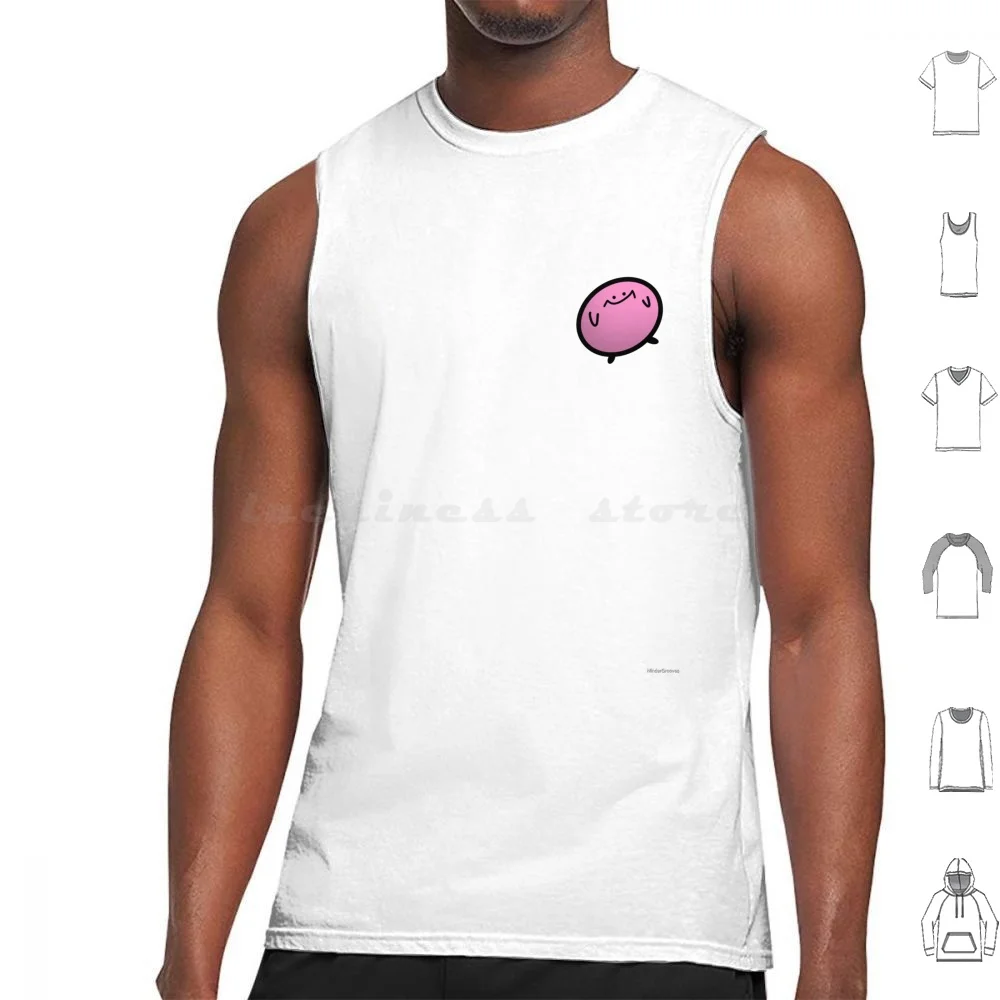 Happy Kirbos Tank Tops Vest Sleeveless Kirbo Pink Cartoon Simplistic Happy