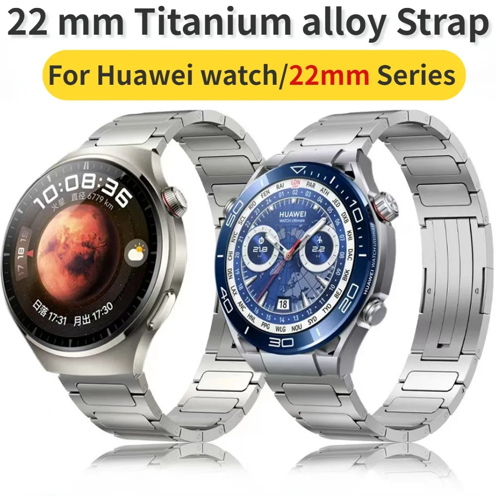 

22mm Titanium Alloy Strap for Huawei Watch 4 Pro 4 3 GT 2 3 Pro 46mm Stainless steel Bracelet for Amazfit GTR/GTR 4/Stratos Band