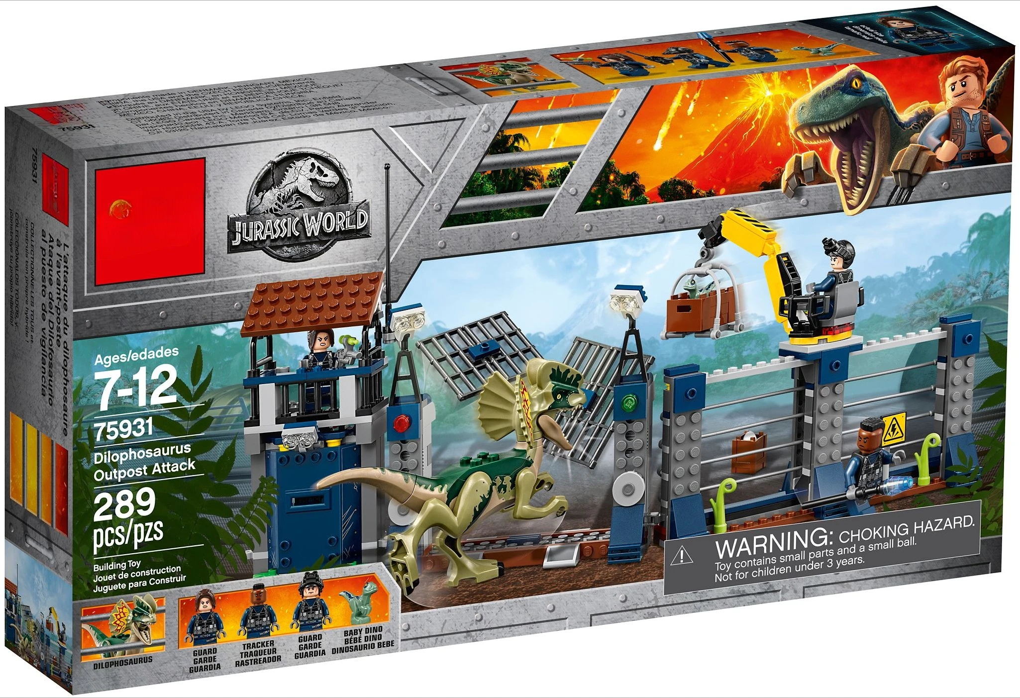 289 pcs Jurassic World 2: Fallen Kingdom: Dilophosaurus Outpost Attack 75931 Jurassic World Building Blocks for Children Toy