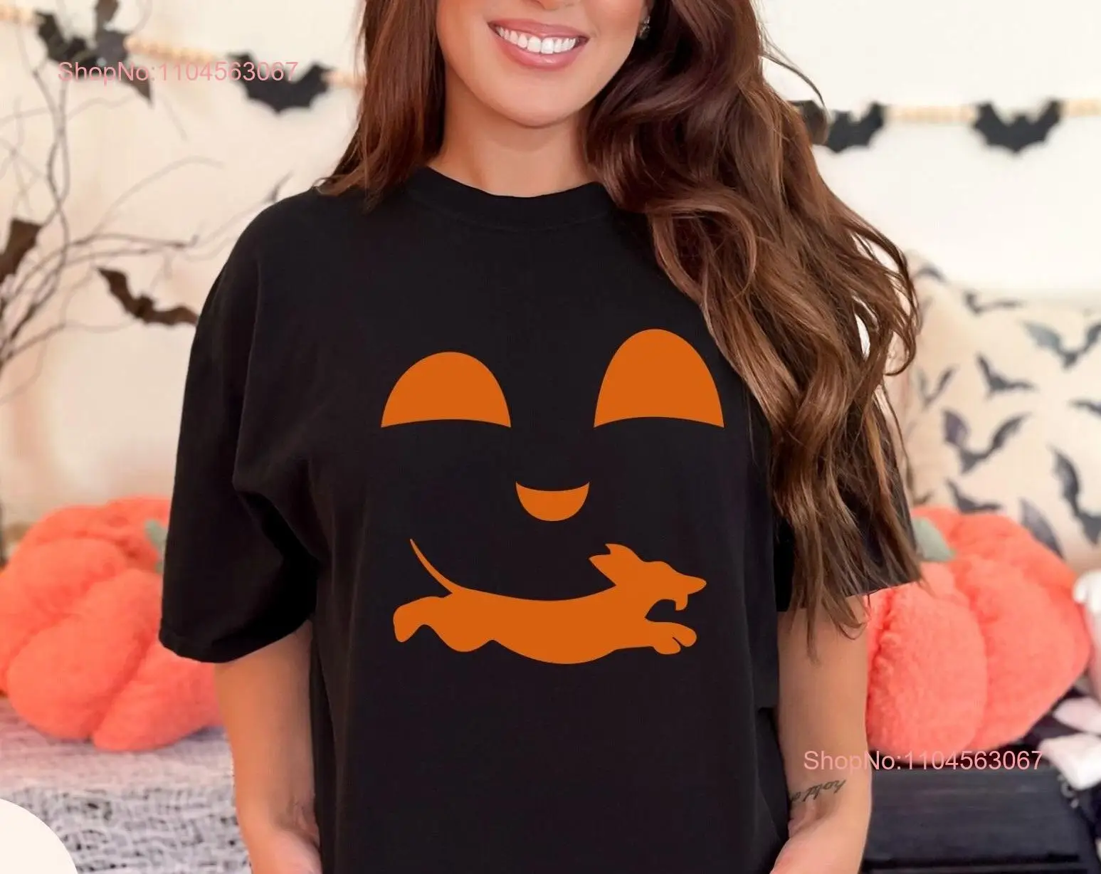 Wiener Dog Halloween Dachshund T Shirt Funny Pumpkin Doxie Mom Fall Weiner s Mama Birthday Spooky long or short sleeves