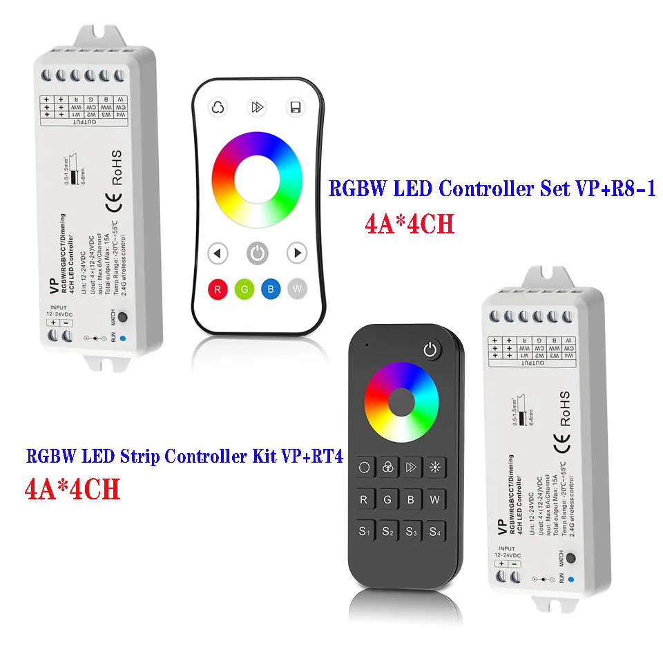 4a-4ch-rgbw-led-ストリップ-コントローラー-キット-vp-rt4-vp-r8-1-dc12v-24v-ライトオン-オフ-フェード時間-3-秒選択可能