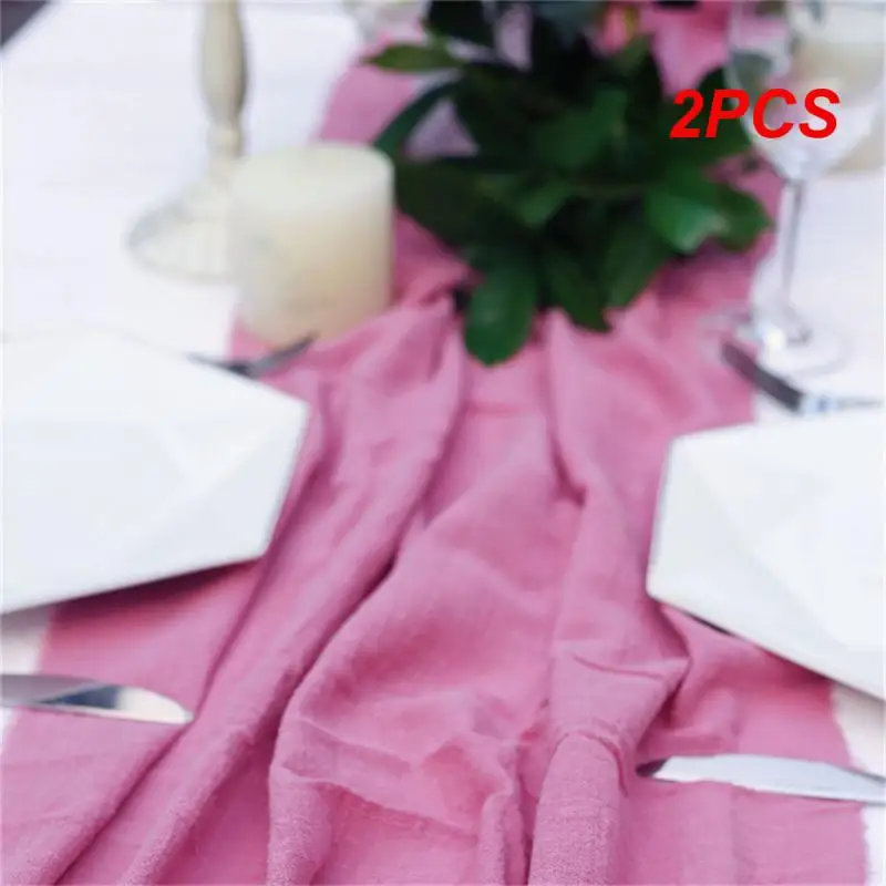 2PCS Handkerchief Dining Table Fabric Muslin Table Fabric Wedding Supplies Party Decoration Tea Towel Wedding Decoration