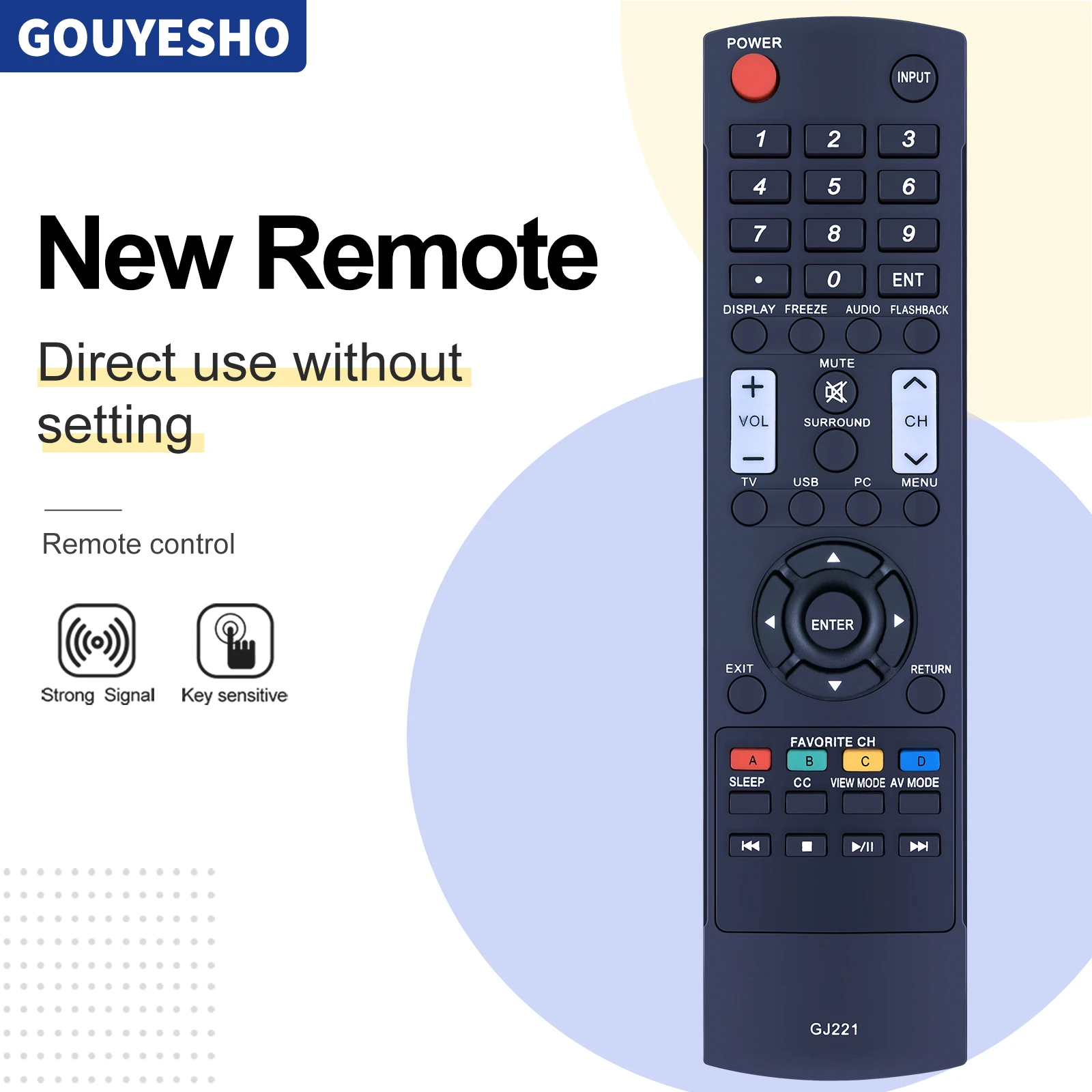 New GJ221 Remote Control For Sharp TV LC-32D59U LC-32D59 LC-42D69U LC-42D69 SVD-3815