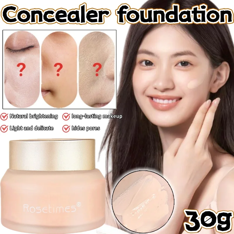 

Natural Concealer Foundation 30g Quickly Evens Skin Tone and Covers Blemishes Without Stripping Makeup Moisturizing Foundation