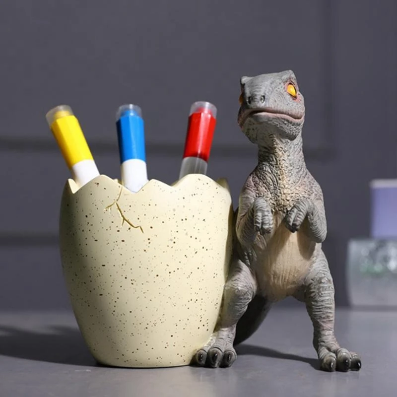 Dinosaur Pencil Holder Pen Cup Desk Organizer Office Supplies Resin For Desktop Decor Man Women Xmas Gifts