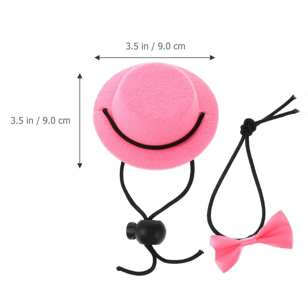 

Pet Hat Set Bow Ties Cloth Hats Neckties for Pets Party Hamster Adornments Decor Adjustable Reusable Dog Cat Accessories