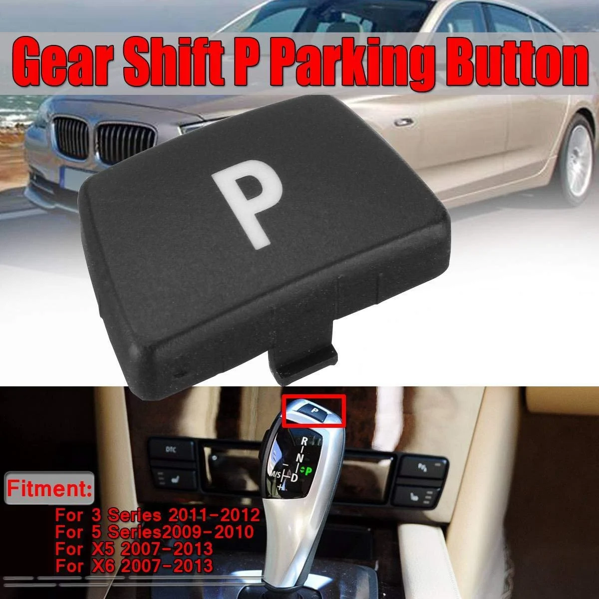 Car Brake P Parking Button Cover Parts for BMW 3 Series 2011-2012/5 Series 2009-2010/ X5 X6 2007-2013