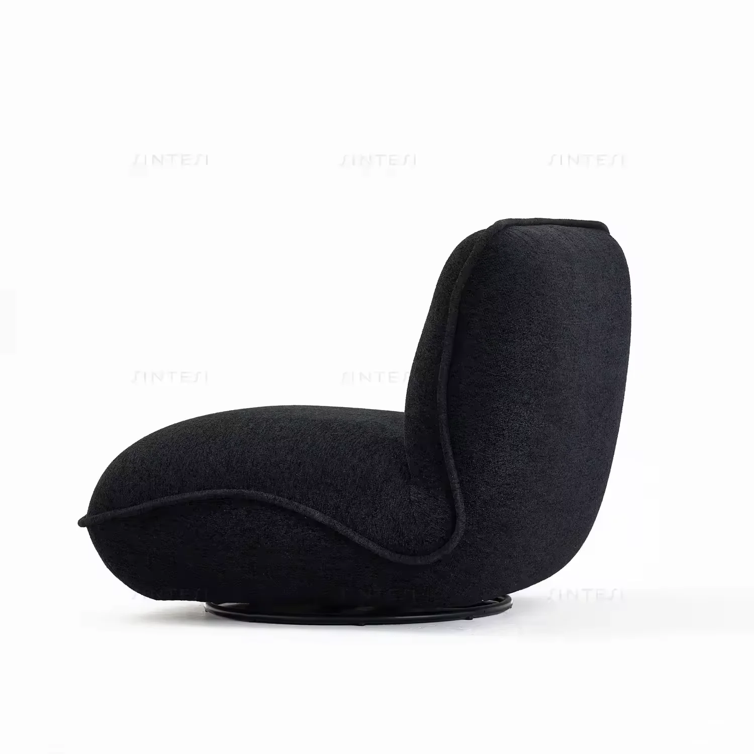 Modern Vintage Scandinavian Single Sofa Chair Black Leather Home Hotel Hall Bedroom Living Room Dining Villa Leisure Application