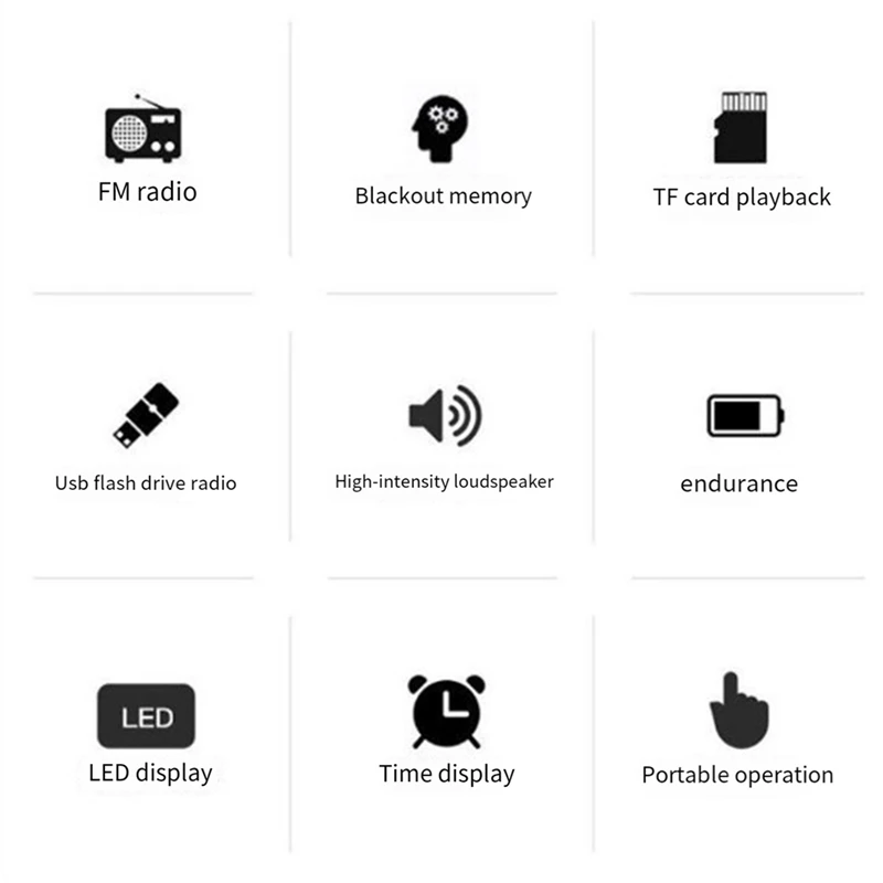 راديو A62 متعدد الوظائف FM المسنين المكونات في راديو آلة المحمولة مريحة مشغل عملي