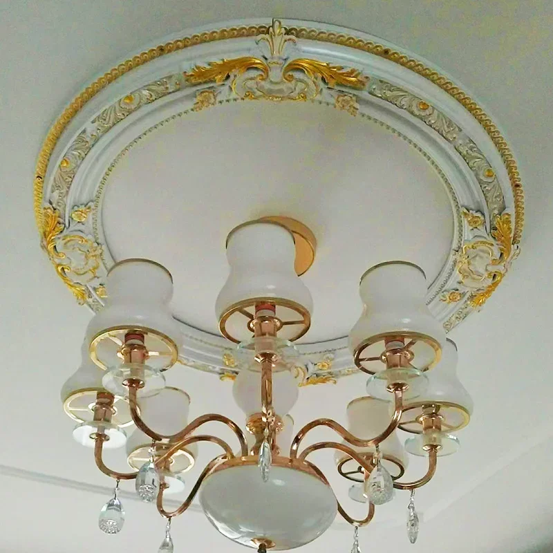 Home ceiling chandelier decorative guest dining room dome molding decorative round lamp ring European style lamp pool non-plaste