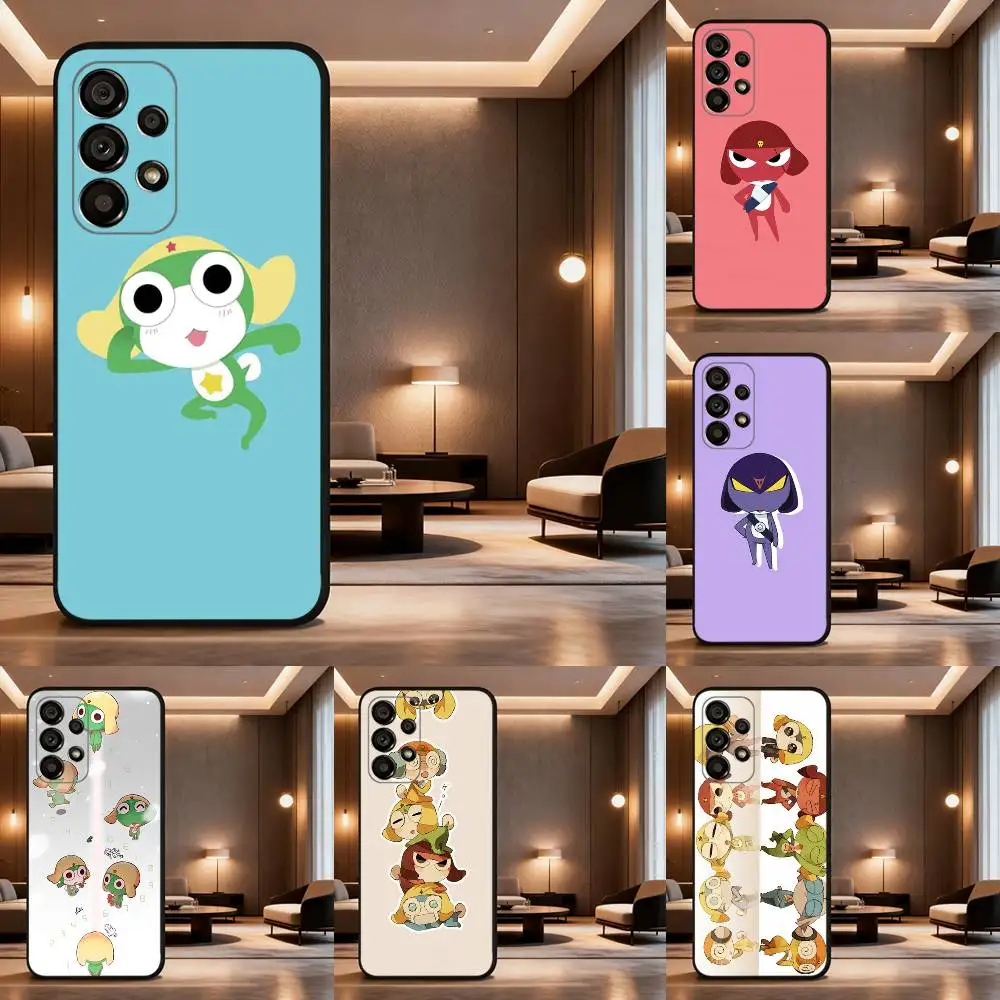 

Keroro Gunsou Frog Phone Case For Samsung Galaxy A73,31,32,72,41,53,52,71,22,5G,Note,J7,8,9 Soft Black Cover