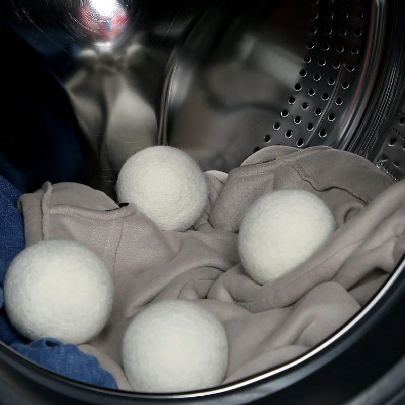 8Pcs 6cm Reusable Wool Dryer Balls Natural Fabric Softener Household Clothes Dryer Washer Anti-winding Cleaning Tools ﻿