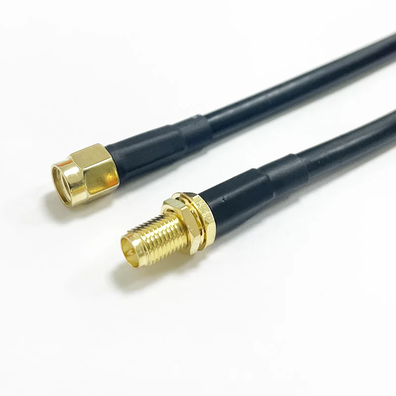 RP-SMA Male Plug to RP-SMA Female Connector RF Pigtail Jumper Extension Caxial Cable RG58 1m