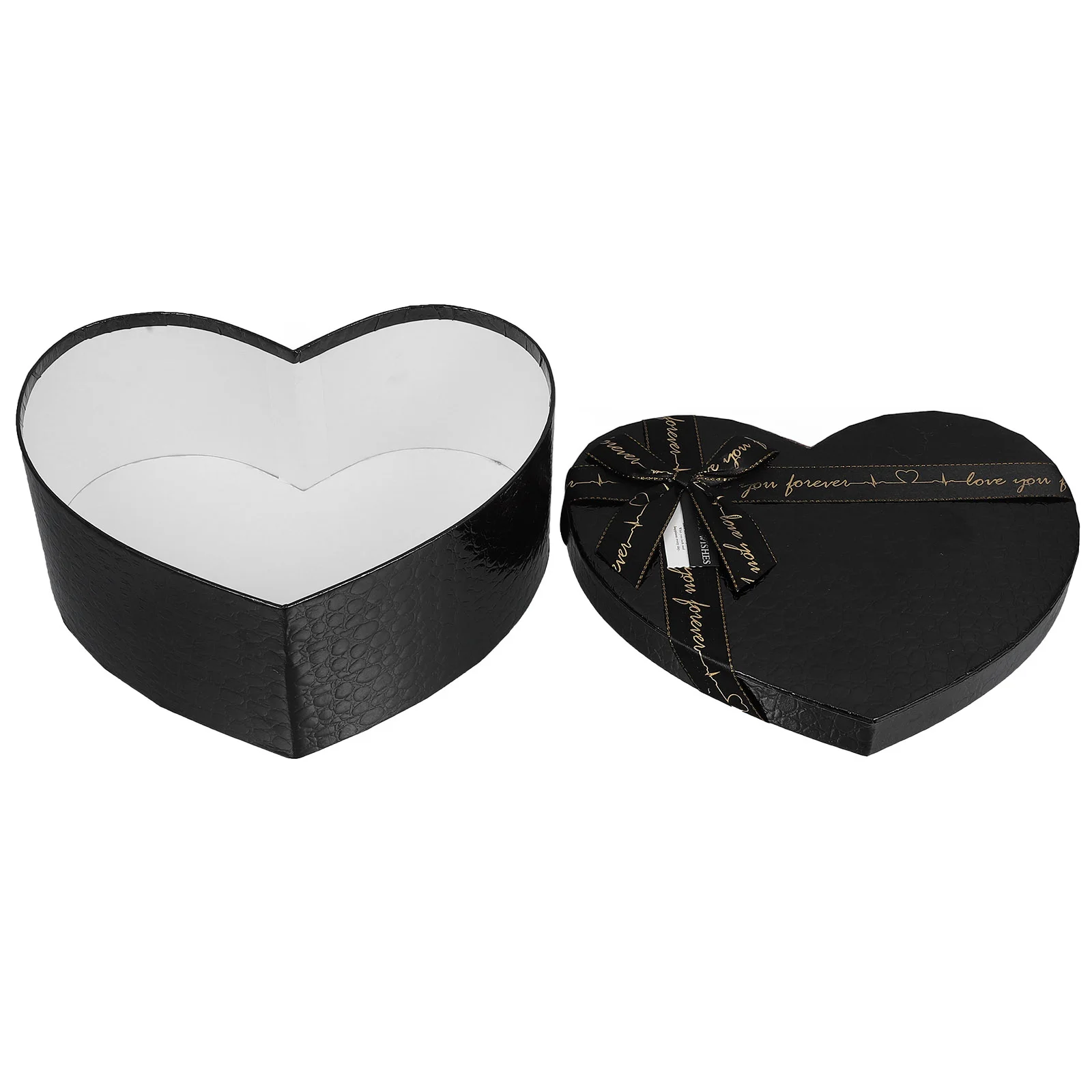 

Cardboard Heart Shaped Black Gift Box Bridesmaid Christmas Boxes for Gifts Flowers Paper Arrangements