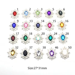 New 10Pcs 27*31MM Oval Water Diamond Alloy Flower Plate Jewelry Accessories Diy Wedding Dress Bow Headwear Jewelry Accessories