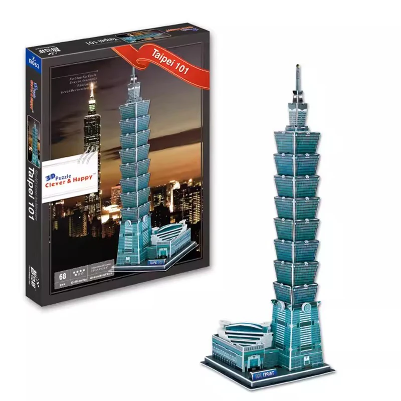 Taipei 101 China Taiwan Taibei Tall Edifice 3D Paper Puzzle Building Model Toy Architecture Boy Girl Friend Travel Birthday Gift