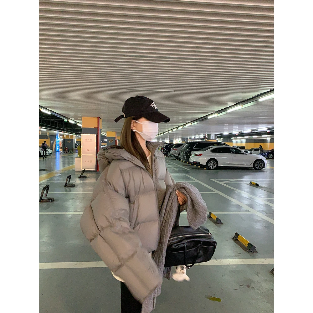 

High Weight 90 White Goose down Puffer Jaet with Hood Warmth Lifesaver 77 Commuter Sle Long Sve Zipper Closure