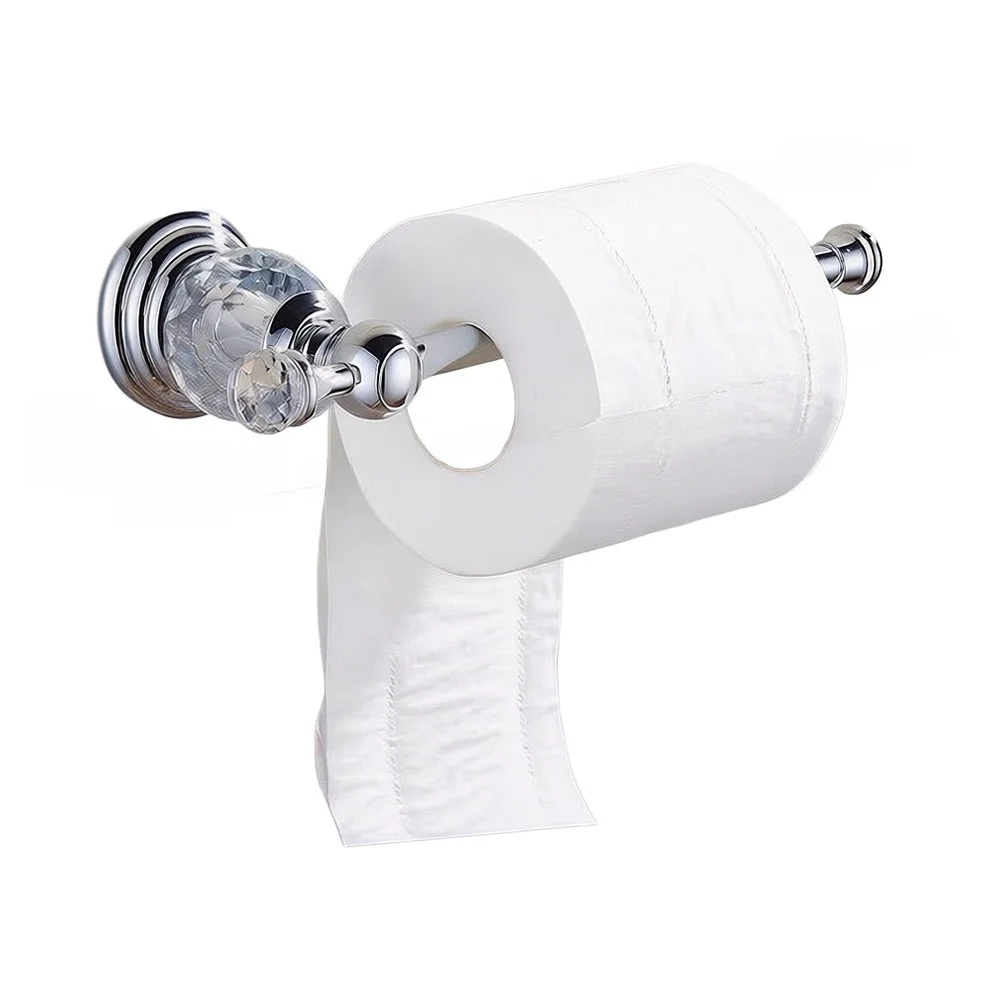 Glass Tube Toilet Paper Holder with Polished Chrome Stainless Steel Wall Bracket for Consistent Bathroom Aesthetics