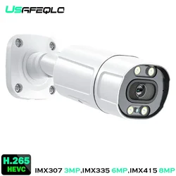 4K 8MP IMX415 POE IP Camera Metal Double Light Built-In MIC SPK Full Color IR Indoor Outdoor Motion Detect Xmeye Pro APP