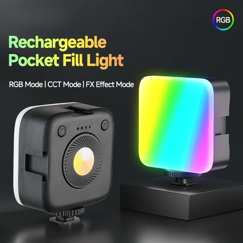 RGB Mobile Phone Fill Light Portable Mini Pocket Light Outdoor Photography Video LED Tofu Light Live Streaming Beauty Light