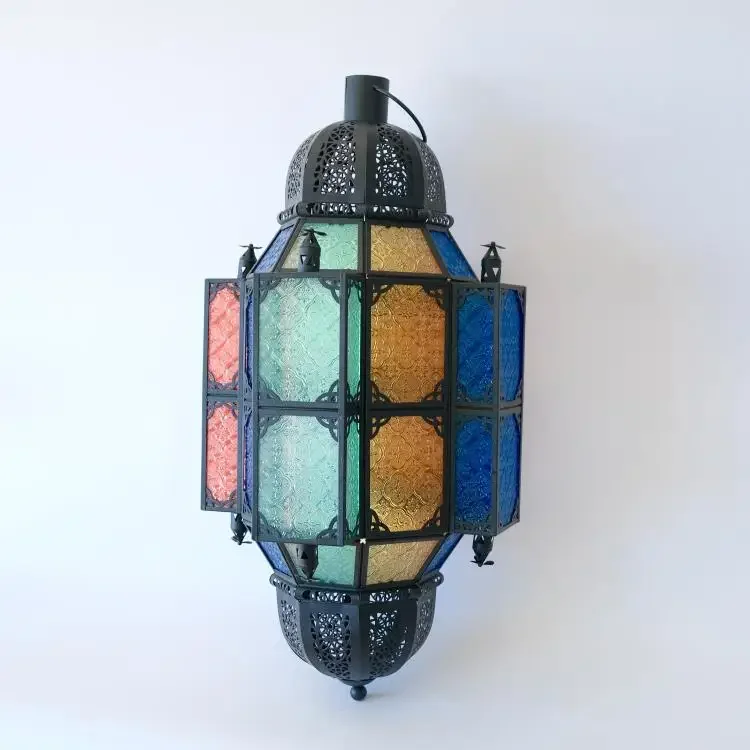 Styl turecki, kuta żelazna, zewnętrzna, ażurowa, kolorowa, świecznik, świecznik ogrodowy