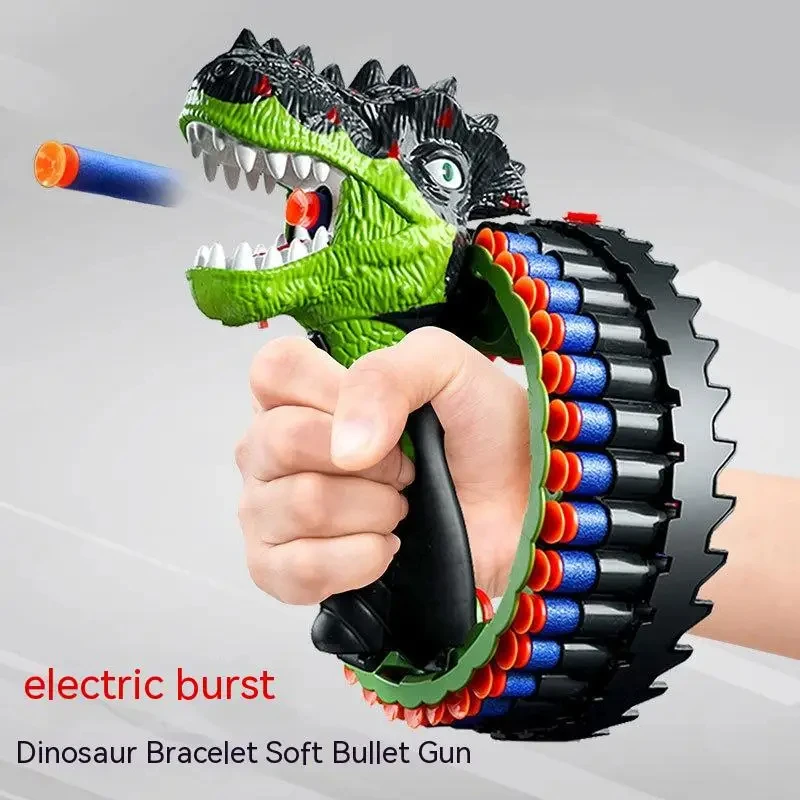 Kids Toy Gun Dinosaur Pistol Parent-child Interaction Simple Toy Electric Multiple Shot Soft Bullet Soft Bullet Gun Gifts