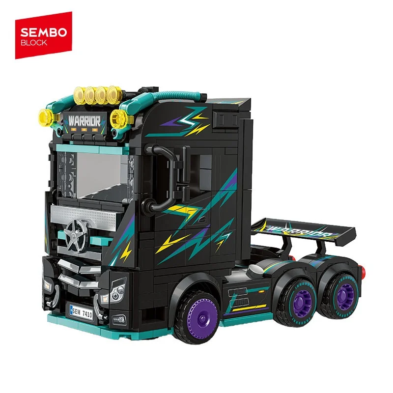 SEMBO BLOCK Cool Heavy Truck Assembly Building Blocks MOC Famous Car Vehicle Model Bricks Collectible Ornaments DIY Holiday Gift