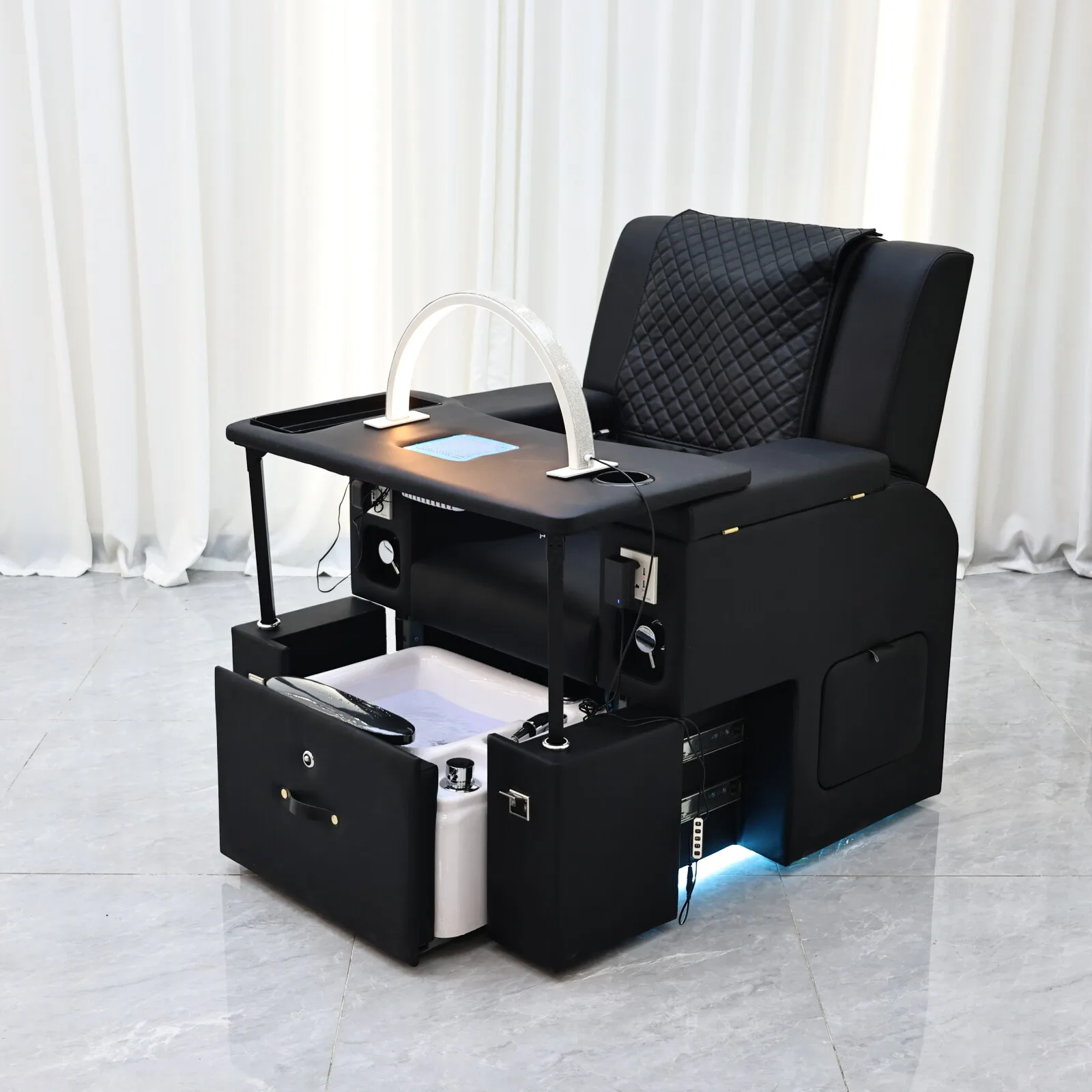 Multifunktionaler Fußbad-Sofa, Fußmassage-Shop, Fußpflege-Liegestuhl, tragbarer Luxus-Nageltisch mit Staubsauger, lu – Detail 4