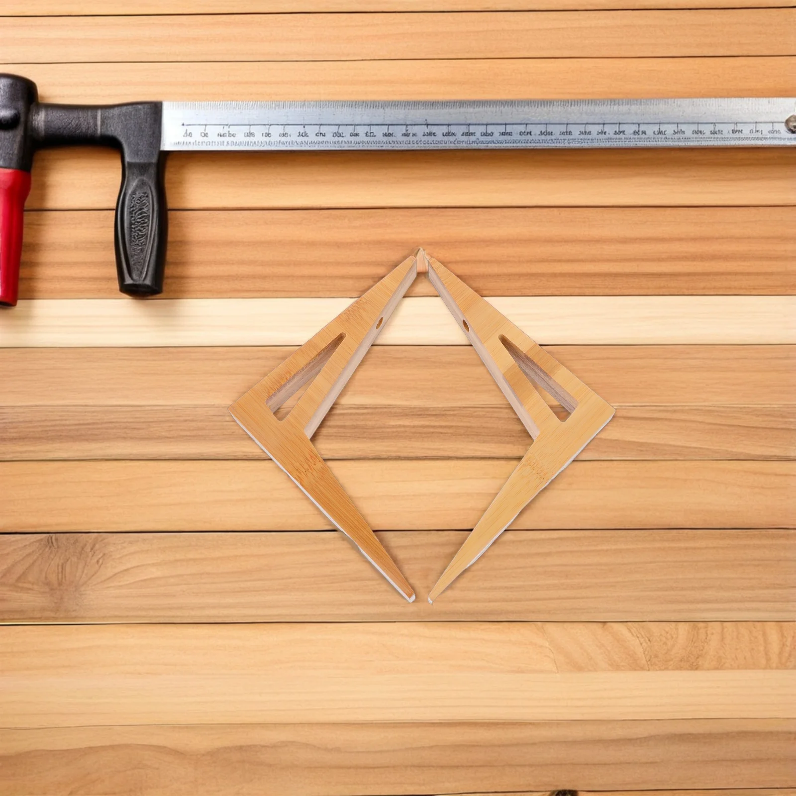 2Pcs Triangle Wooden Wall Brackets Shelf Support for Floating Shelves Living Room Bedroom Kitchen Office Space Organizer