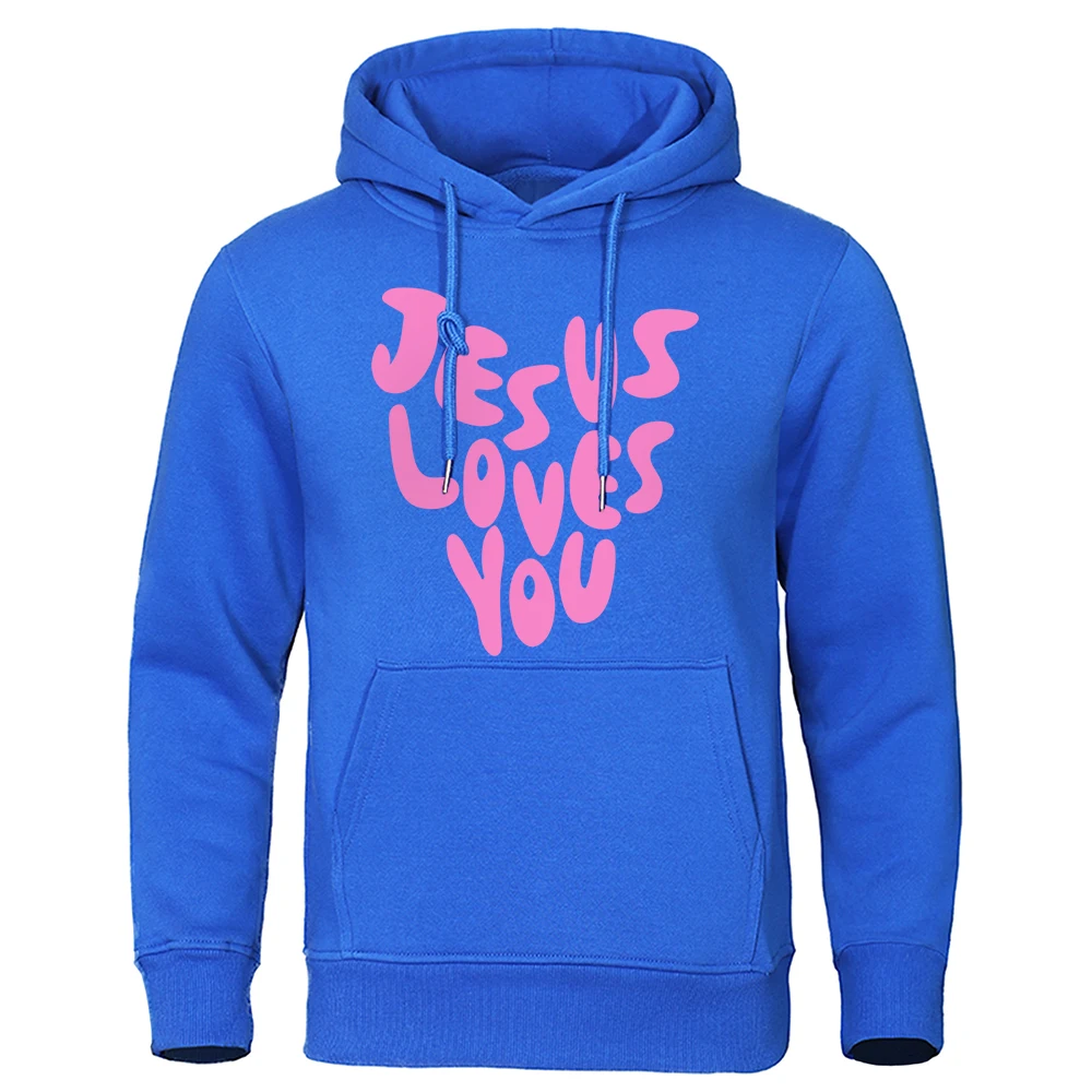 

Jesus Loves Me Letter Printing Hoody Men Fashion Crewneck Clothing Creativity O-Neck Pullover Hoodies Street Loose Sweatshirt