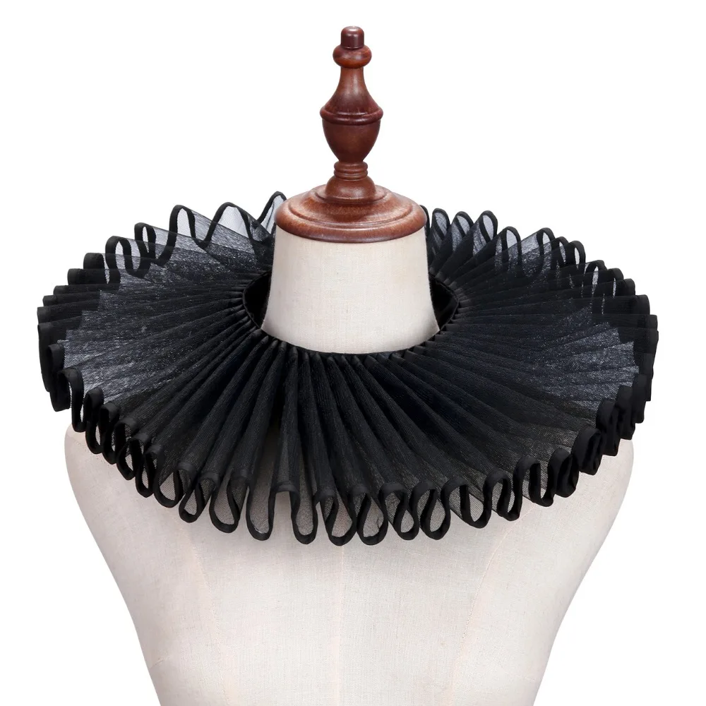 Detachable Shakespeare Neck Ruffled Collar Elegan Vintage Renaissance False Collar Victorian Costume Retro Ruff Collar