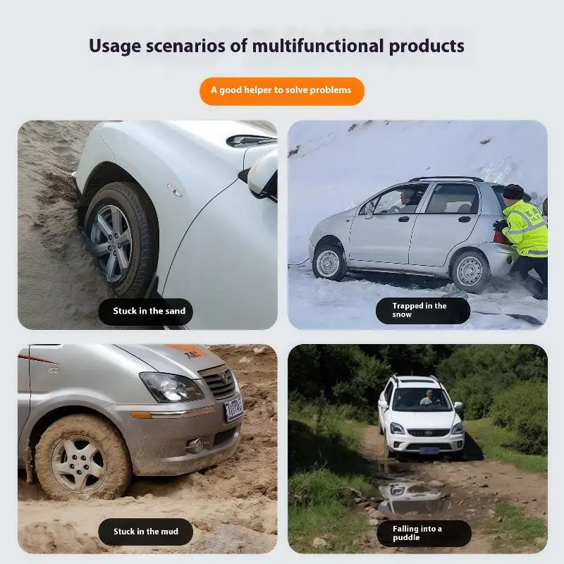 Car Tire Emergency Anti-skid Board Recovery Tracks Traction Mat Board Snow Chain Shovel Ramps Pad Off Road Accessories view 4