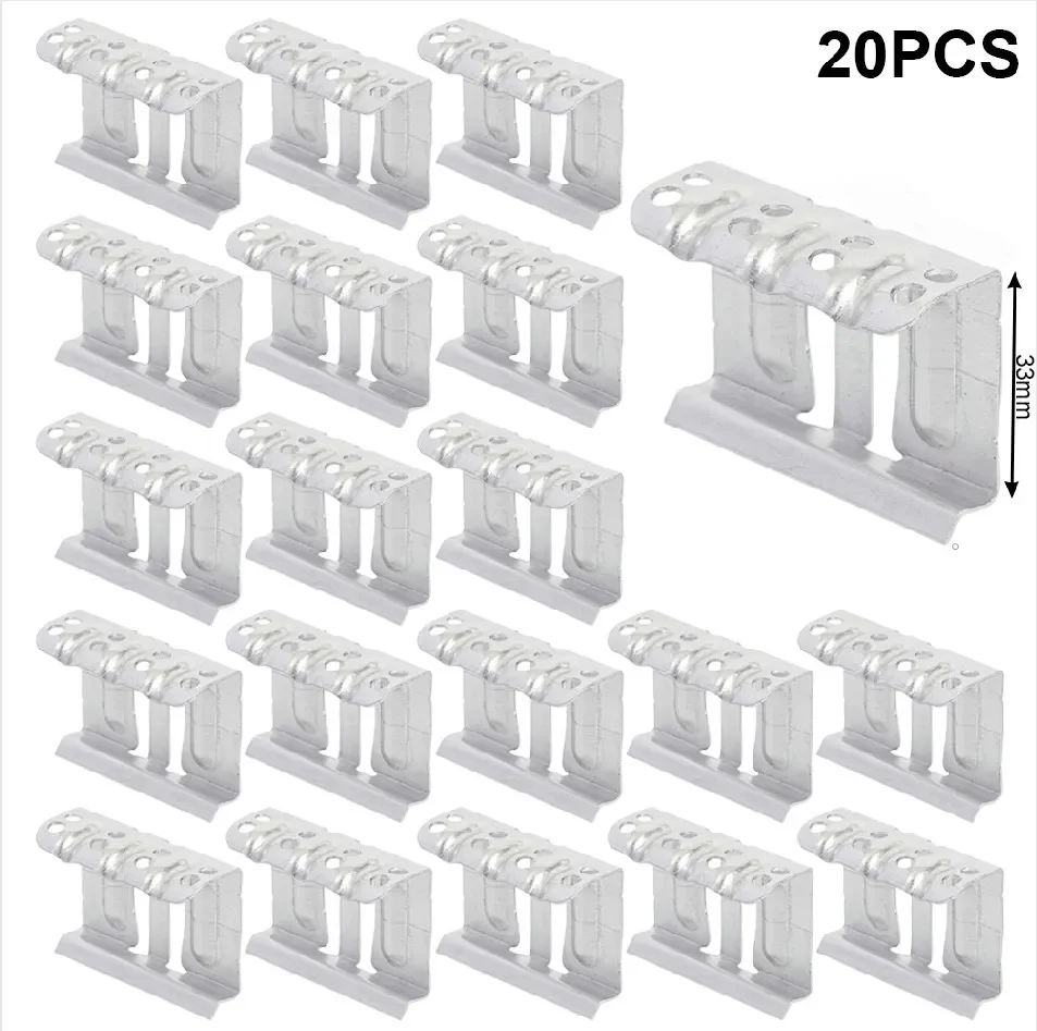 20PCS 30/33/35/40mm Solar Panel Water Drainage Clips Photovoltaic Panel Water Drained Away Clip Aluminum Alloy Water Guide Clip