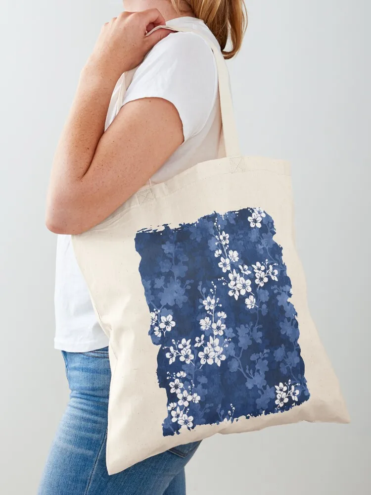 

Sakura blossom in deep blue Tote Bag Custom bag Woman shopper bag custom bags cute tote