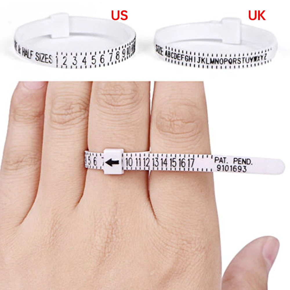 Ring sizer Measure Finger Coil Ring Sizing Tool UK/US Size Measurements Ring Sizer Gauge Tools Jewelry Ring Measuring Tape
