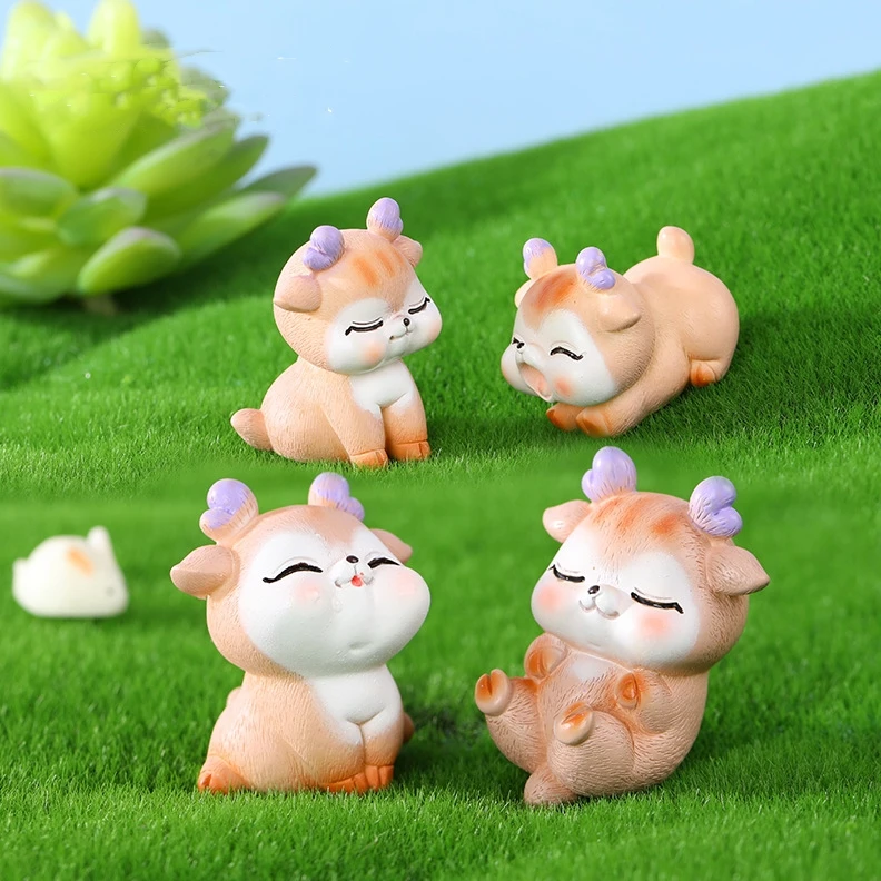 

10 шт., мультяшная статуя оленя, сказочный сад, микропейзаж, украшение для дома, кулон, ремесло из смолы, креативный аксессуар для украшения сцены