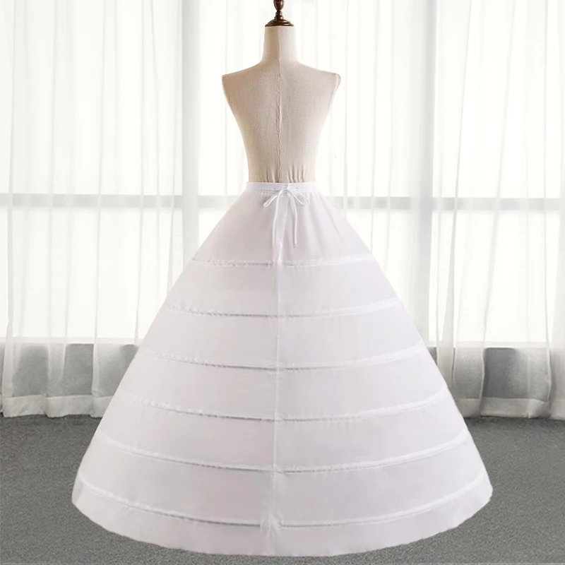 Petticoat Long Crinoline Slips Hoop Skirt Pleated Skirt Vintage Underskirt For Floor Length Woman Bridal Wedding Dresses