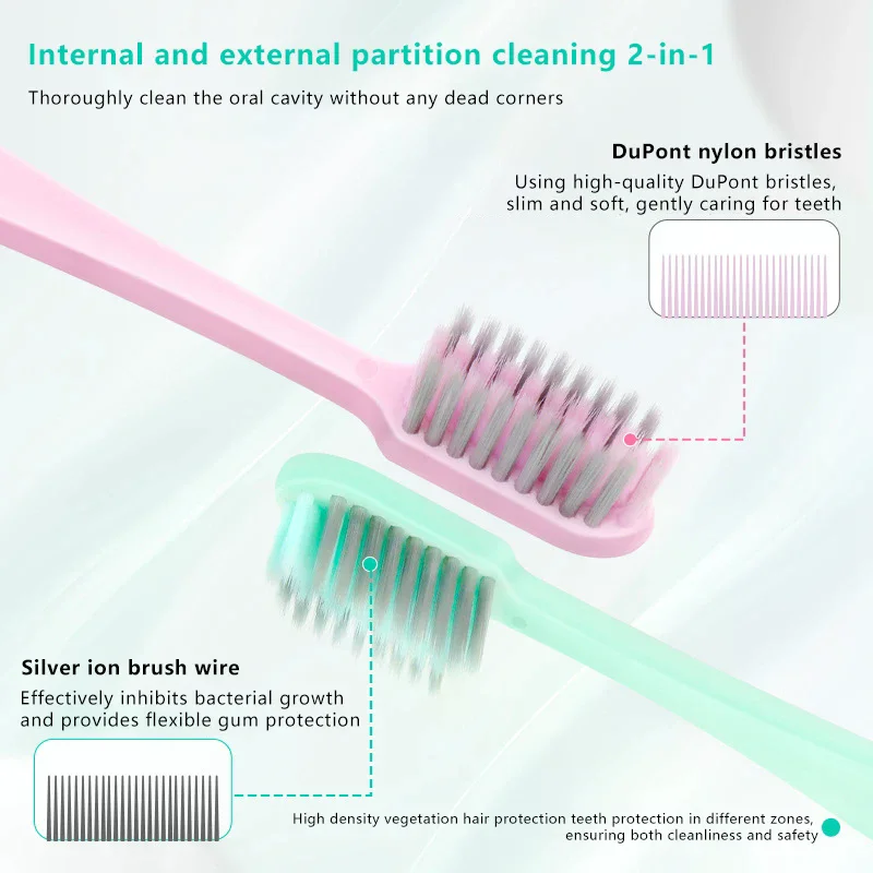 /ACR/Silver Ion Small Head Toothbrush Portable U-shaped Soft Bristled Toothbrush For Cleaning Oral Care Folding