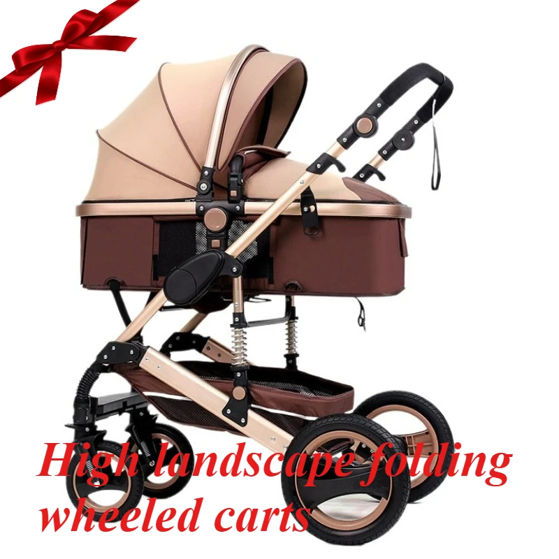 

High landscape stroller with basket 3-in-1 combination